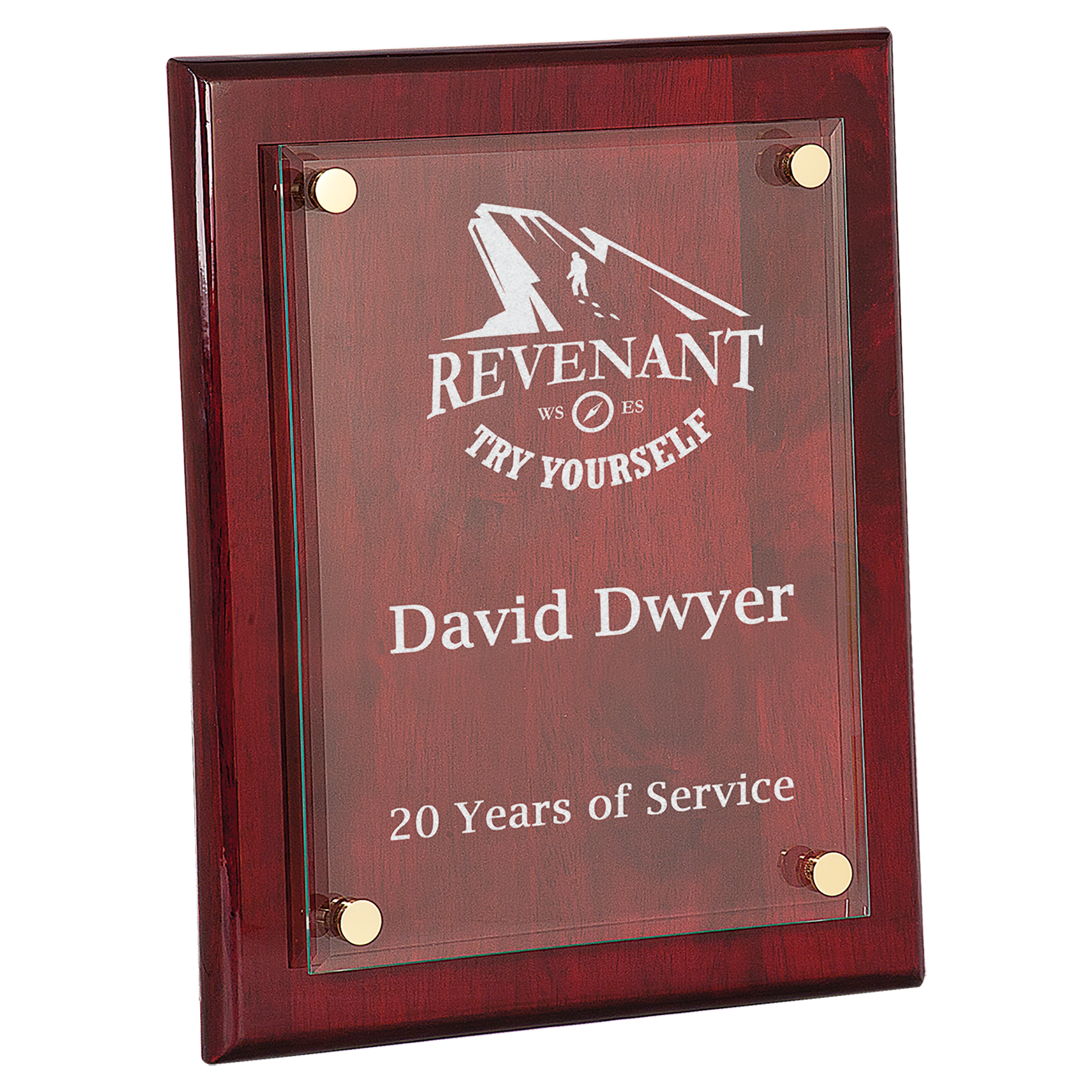 10 1/2" x 13" Piano Finish Floating Glass Plaque