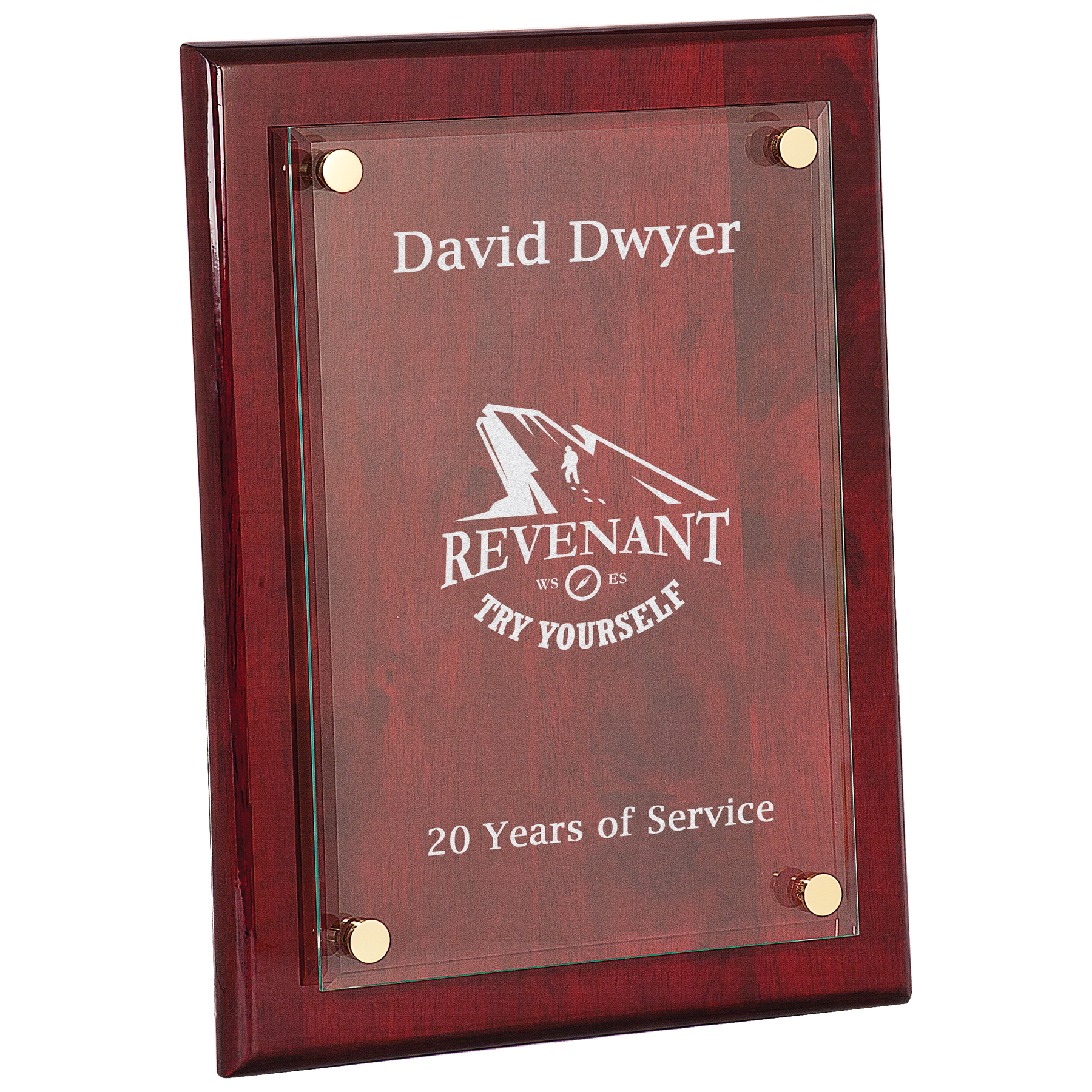 9" x 12" Piano Finish Floating Glass Plaque