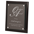 10 1/2" x 13" Black Piano Finish Floating Glass Plaque