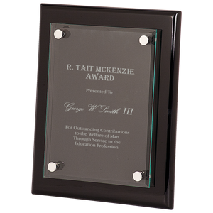 8" x 10" Piano Finish Floating Glass Plaque