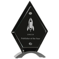 8 1/2" Diamond Black Piano Finish Floating Acrylic Standup