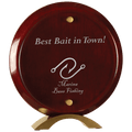 8 1/2" Round Rosewood Piano Finish Floating Acrylic Standup