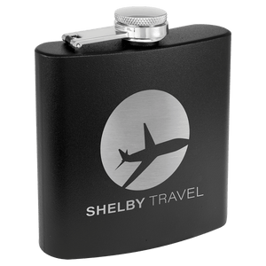 6 oz. Matte Powder Coated Laserable Stainless Steel Flask