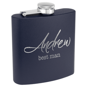 6 oz. Matte Powder Coated Laserable Stainless Steel Flask