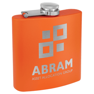 6 oz. Matte Powder Coated Laserable Stainless Steel Flask