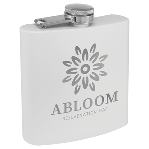 6 oz. Matte Powder Coated Laserable Stainless Steel Flask