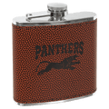 6 oz. Football Laserable Leatherette Stainless Steel Flask