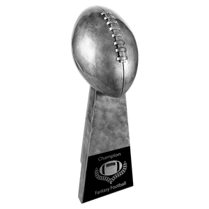 Antique Silver 10 1/4" Football Resin