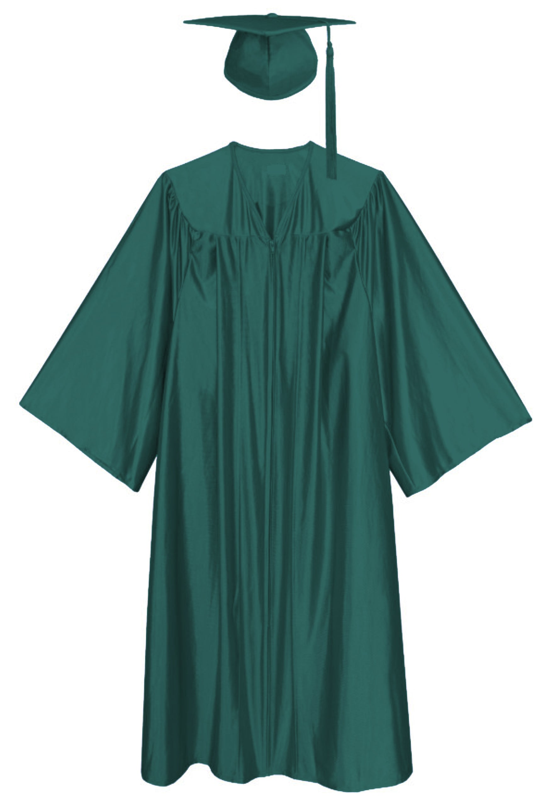 Forest Shiny Cap and Gown for Graduation Ceremony