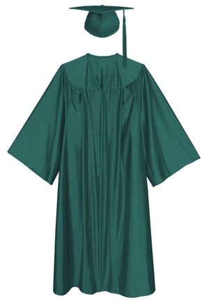 Forest Shiny Cap and Gown for Graduation Ceremony