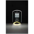 7" x 9 3/4" Arch Series Glass Award with Gold Metal Base