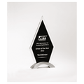 5 5/8" x 9 5/8" Beveled Clear Glass with Black Silkscreen and Silver Aluminum Accent Base