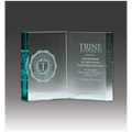 7 7/8" x 5 7/8" Jade Glass Book Award