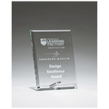 Clear Glass Award with Silver 4" x 6" Plated Easel Post
