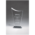 5 1/2" x 10 1/2" Contemporary Clear Glass Award with Pedestal Base