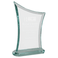 5 1/8" x 7 3/4" Contemporary Jade Glass Award with Oval Shaped Base