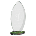 8 7/8" Flame Series Clear Glass Award with Prism-Effect Base