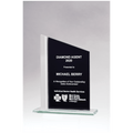 6 1/8" x 8 3/4" Zenith Series Black Silkscreened Glass with Brushed Aluminum Post