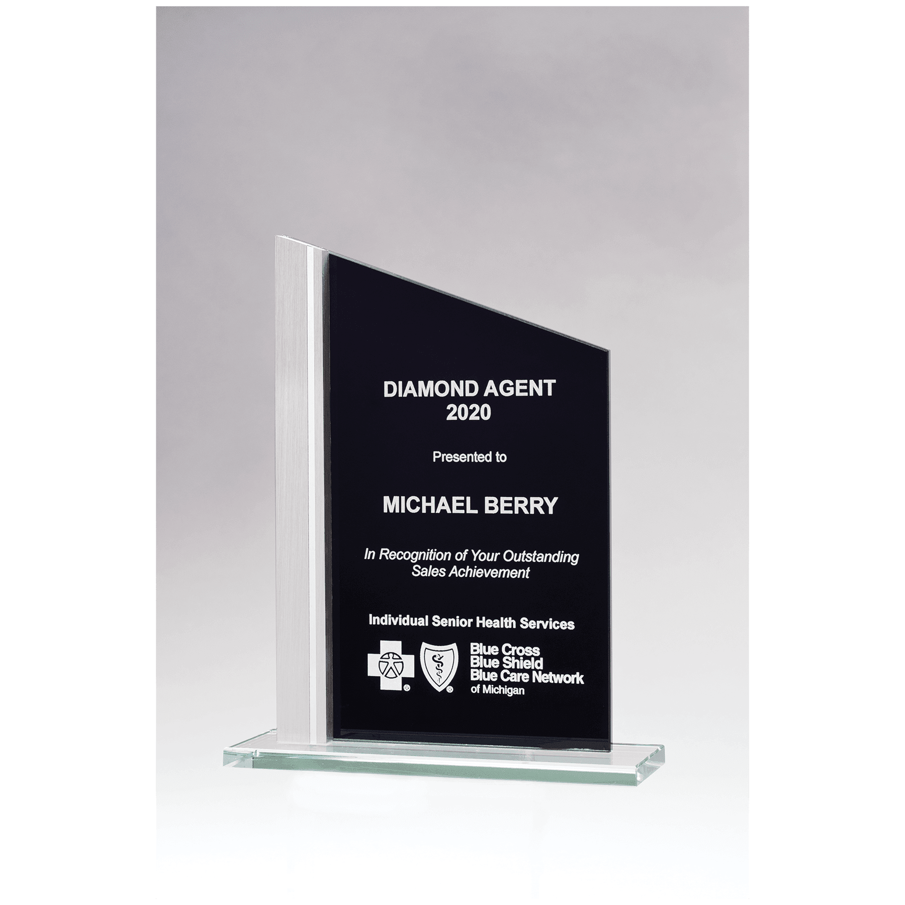 6 1/8" x 9 3/4" Zenith Series Black Silkscreened Glass with Brushed Aluminum