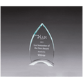 4 1/2" x 7 1/2" x 3/8" Thick Flame Series Clear Glass Top with Brushed Silver Aluminum Base