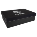 9 7/8 x 7 1/8" Black/Silver Gift Box with Laserable Leatherette Lid