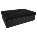 12" x 8" Black/Gold Gift Box with Laserable Leatherette Lid