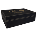 Black/Gold 10 1/4" x 7 1/2" Laserable Leatherette Premium Gift Box