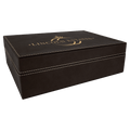 Black/Gold 12 1/4" x 8 1/4" Laserable Leatherette Premium Gift Box