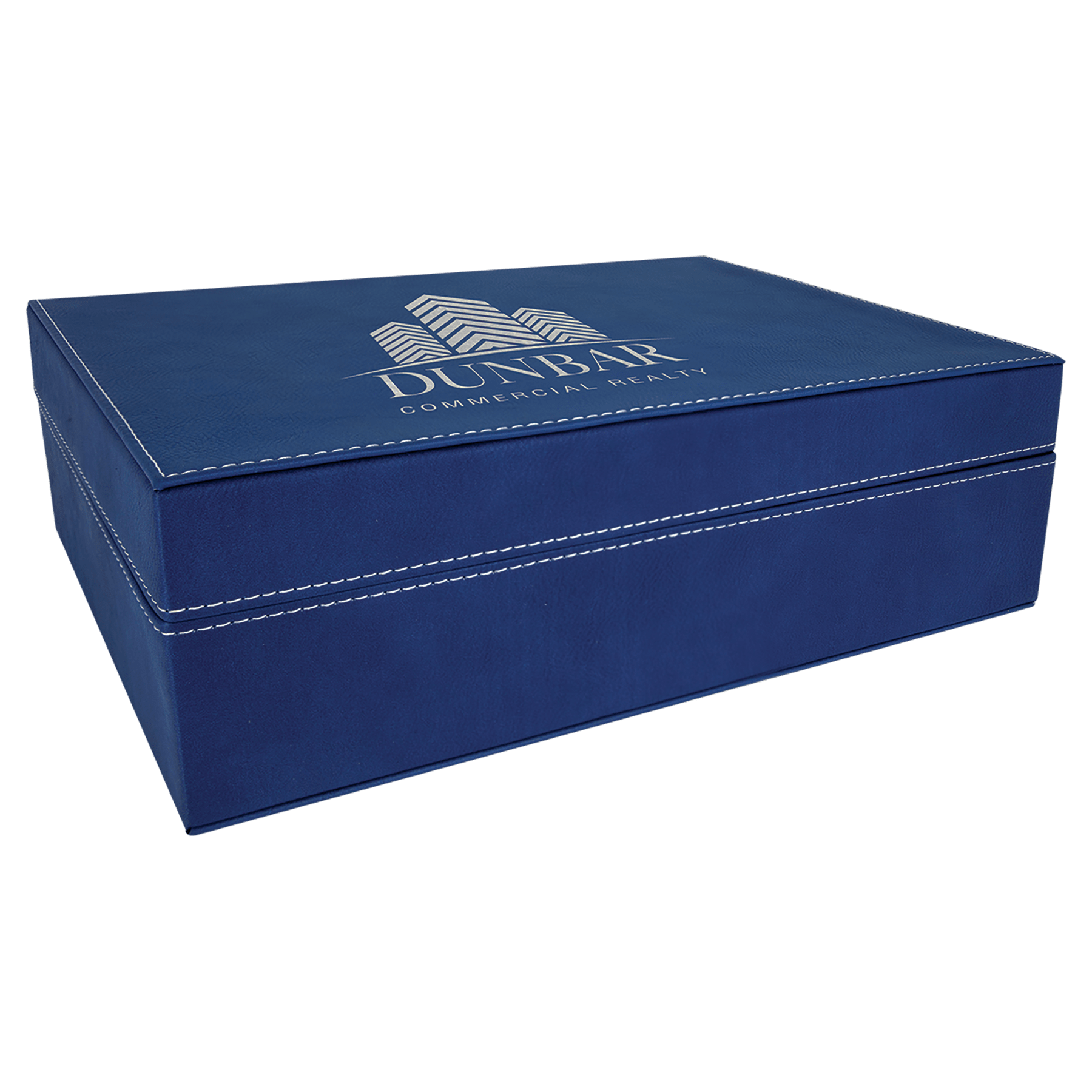 Blue/Silver 12 1/4" x 8 1/4" Laserable Leatherette Premium Gift Box