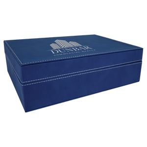 Blue/Silver 12 1/4" x 8 1/4" Laserable Leatherette Premium Gift Box
