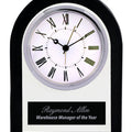 6 1/4" Black/Clear Glass Arch Clock