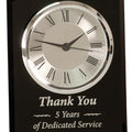 6" Black Glass Arch Clock, Self-Standing