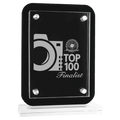 6 1/2" x 8 3/4" Black Floating Glass Standup Plaque