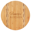 9 3/4" Round Bamboo Cutting Board with Butcher Block Inlay