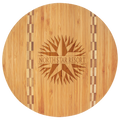 11 3/4" Round Bamboo Cutting Board with Butcher Block Inlay