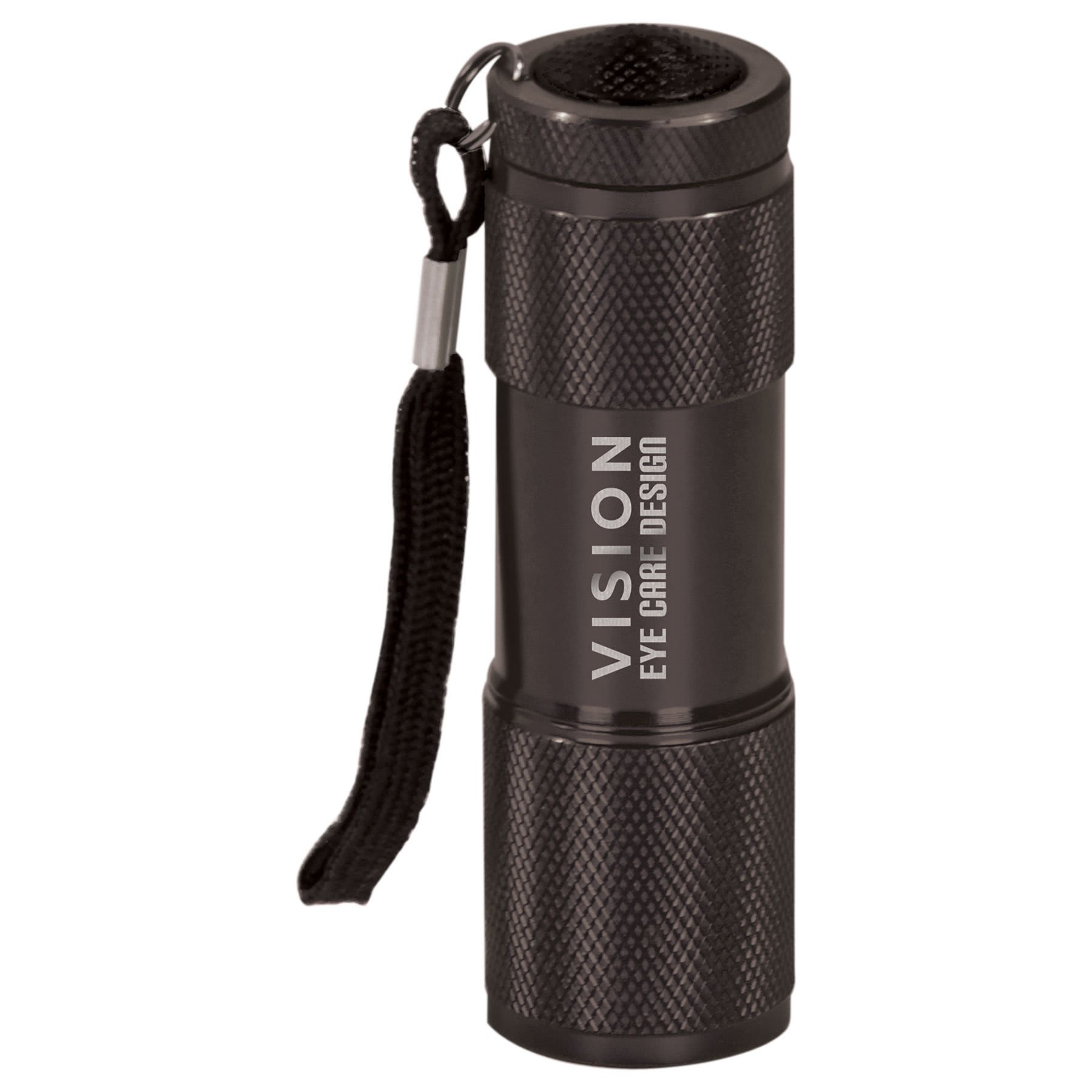 Black 3 3/8" 9-LED Laserable Flashlight with Strap