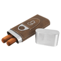 Rustic/ Laserable Leatherette Cigar Case with Cutter