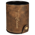 Rustic/ Laserable Leatherette Dice Cup with 5 Dice
