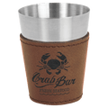 2 oz. Laserable Leatherette & Stainless Steel Shot Glass