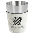 2 oz. Marble Laserable Leatherette & Stainless Steel Shot Glass