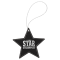 Laserable Leatherette Star Ornament with Silver String