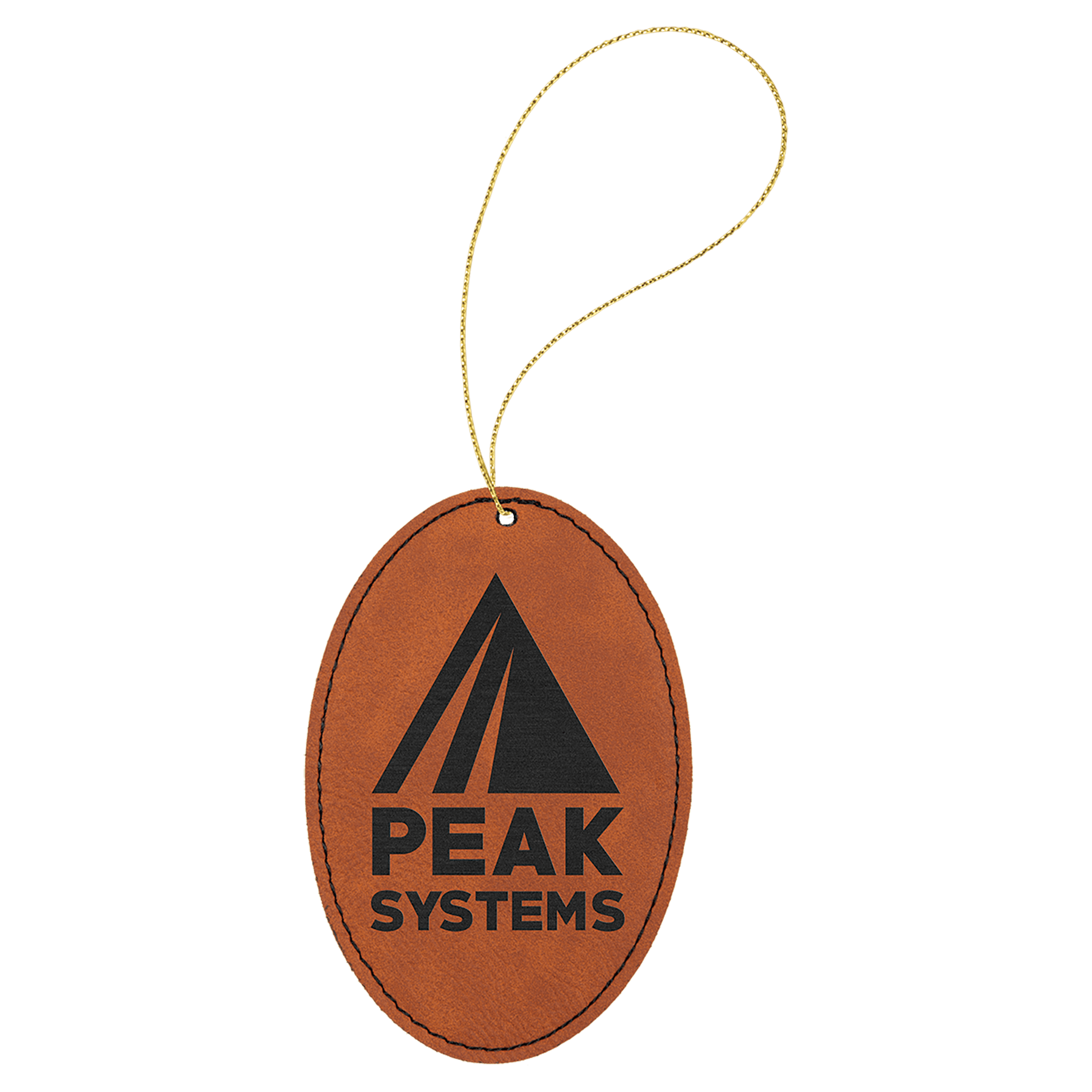 Rawhide Gold Laserable Leatherette Oval Ornament with String