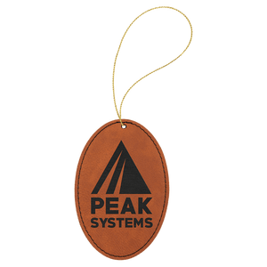 Rawhide Gold Laserable Leatherette Oval Ornament with String