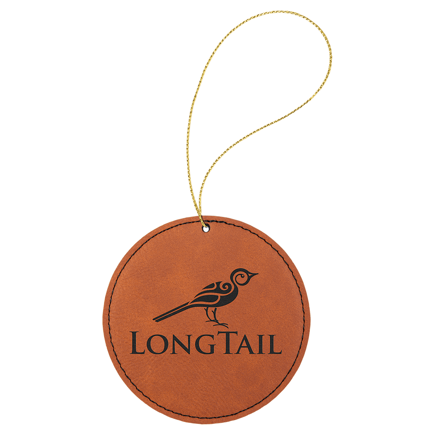 Rawhide Gold Laserable Leatherette Round Ornament with String