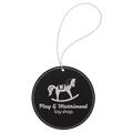 Laserable Leatherette Round Ornament with Silver String
