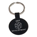 Black 1 1/2" Laserable Round Keychain