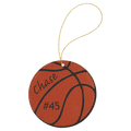 Basketball Laserable Leatherette Round Ornament with String