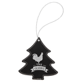 Laserable Leatherette Tree Ornament with Silver String