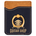 Laserable Leatherette Phone Wallet with Gold Ring
