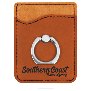 Rawhide Laserable Leatherette Phone Wallet with Silver Phone Wallet with Silver Ring